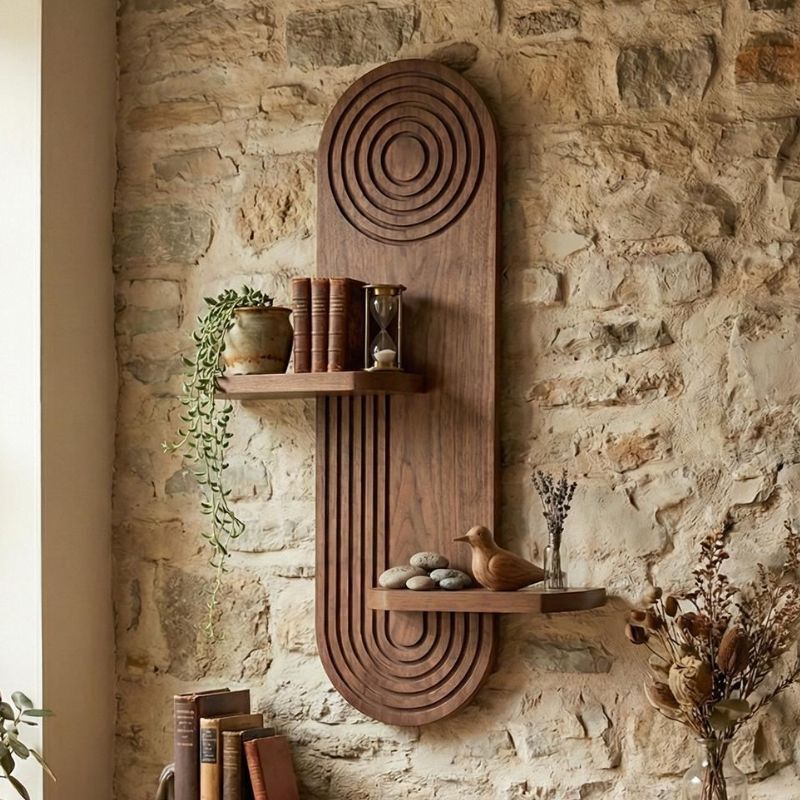 Ραφιέρα Τοίχου Artwill MDF Χρώμα Wenge 46x13x70