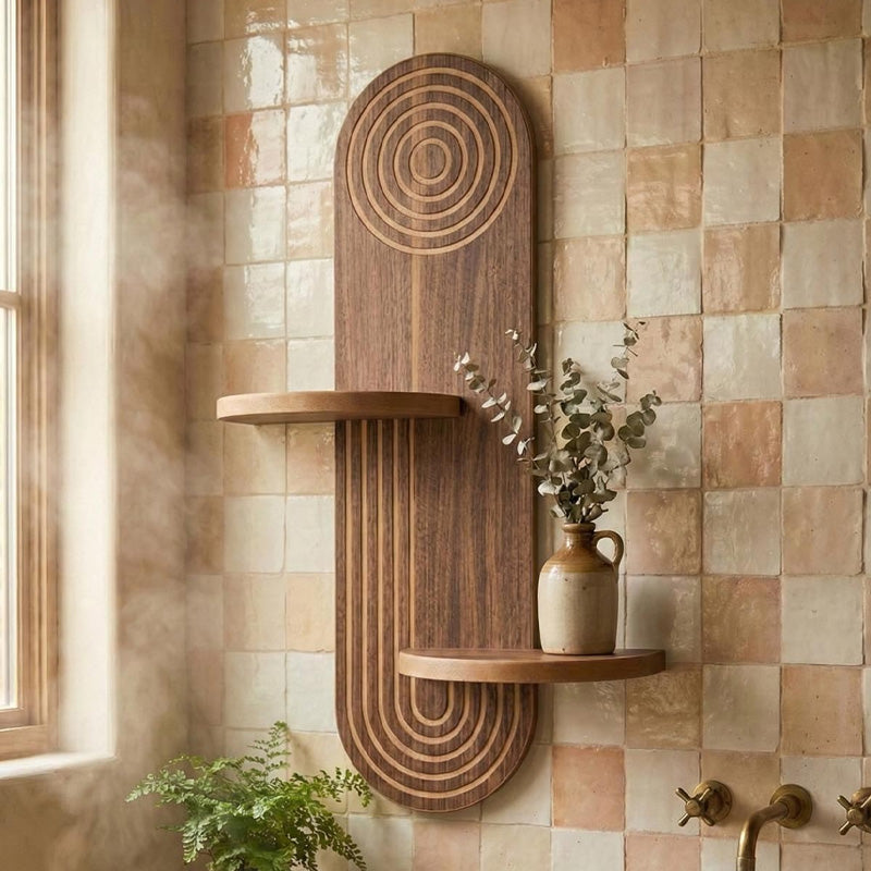 Ραφιέρα Τοίχου Artwill MDF Χρώμα Wenge 46x13x70