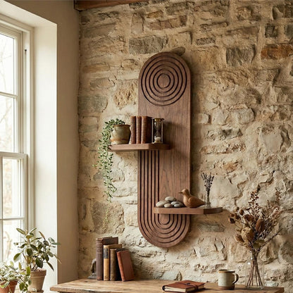 Ραφιέρα Τοίχου Artwill MDF Χρώμα Wenge 46x13x70