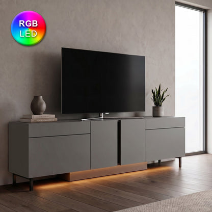 Έπιπλο Τηλεόρασης Arlen με LED RGB Χρώμα Ανθρακί 180x32x50