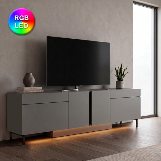 Έπιπλο Τηλεόρασης Arlen με LED RGB Χρώμα Ανθρακί 180x32x50