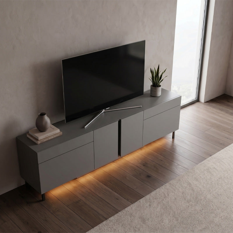 Έπιπλο Τηλεόρασης Arlen με LED RGB Χρώμα Ανθρακί 180x32x50
