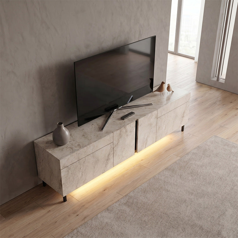 Έπιπλο Τηλεόρασης Arlen με LED RGB Χρώμα Travertine 180x32x50
