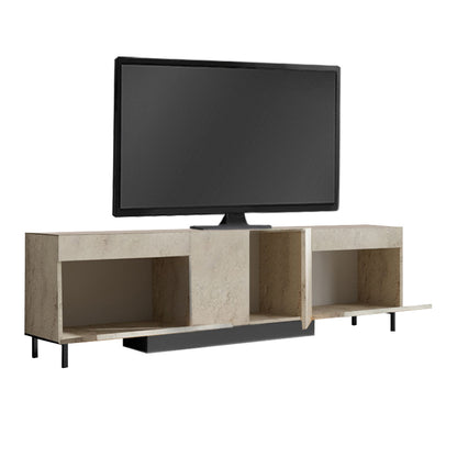 Έπιπλο Τηλεόρασης Arlen με LED RGB Χρώμα Travertine 180x32x50