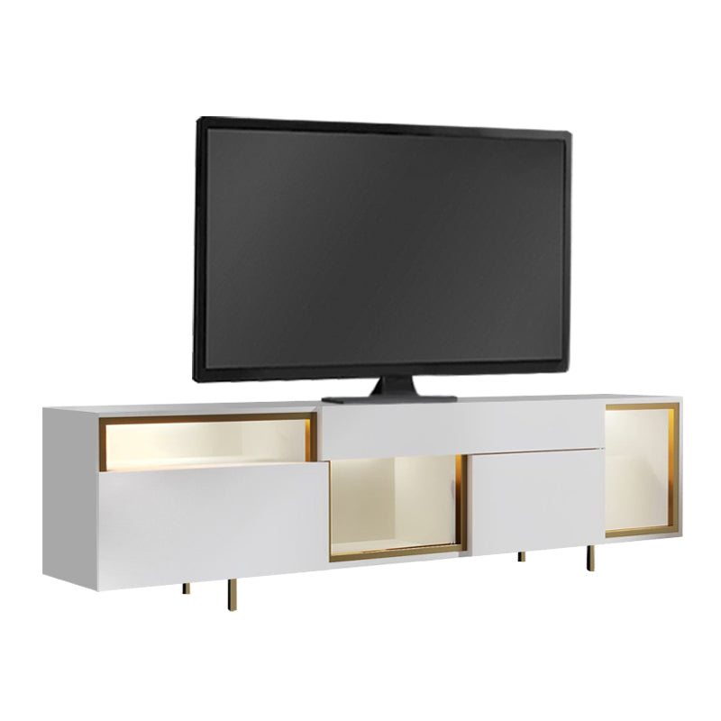 Έπιπλο Τηλεόρασης Norm με LED RGB Χρώμα Λευκό - Χρυσό 180x32x55