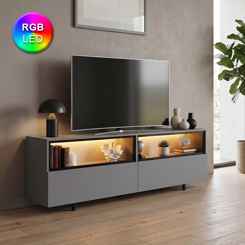 Έπιπλο Τηλεόρασης Eco με LED RGB Χρώμα Ανθρακί 180x32x67