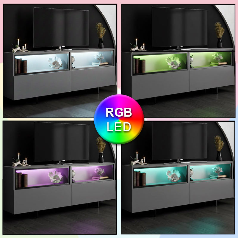 Έπιπλο Τηλεόρασης Eco με LED RGB Χρώμα Ανθρακί 180x32x67
