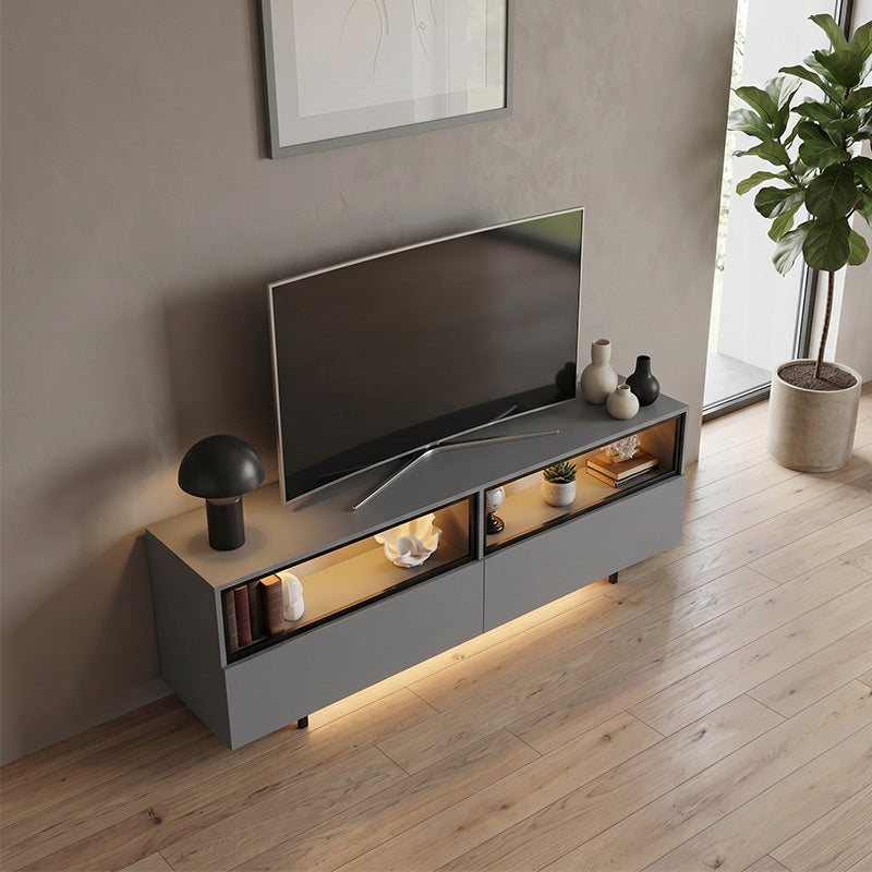 Έπιπλο Τηλεόρασης Eco με LED RGB Χρώμα Ανθρακί 180x32x67