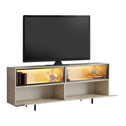 Έπιπλο Τηλεόρασης Eco με LED RGB Χρώμα Travertine 180x32x67