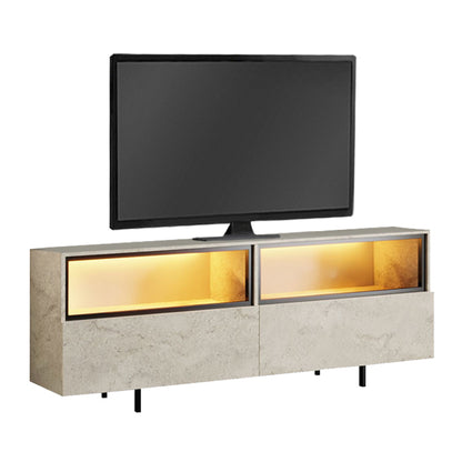 Έπιπλο Τηλεόρασης Eco με LED RGB Χρώμα Travertine 180x32x67