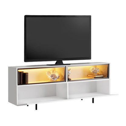 Έπιπλο Τηλεόρασης Eco με LED RGB Χρώμα Λευκό 180x32x67