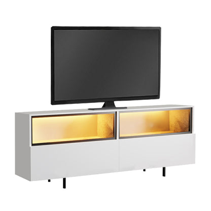 Έπιπλο Τηλεόρασης Eco με LED RGB Χρώμα Λευκό 180x32x67