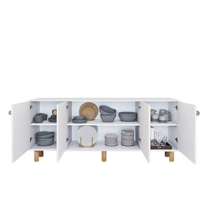 Μπουφές Bohemian Χρώμα Λευκό - Φυσικό Οξιάς 180x40x75