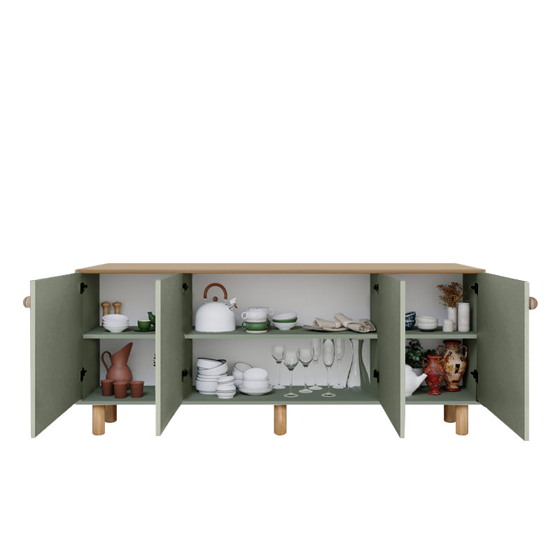 Μπουφές Bohemian Χρώμα Πράσινο - Φυσικό Οξιάς 180x40x75