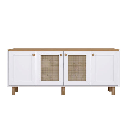 Μπουφές Bohemian Χρώμα Λευκό - Φυσικό Οξιάς 180x40x75
