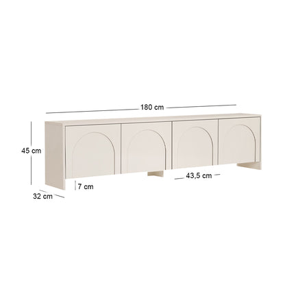 Έπιπλο Τηλεόρασης Aurelia Χρώμα Κρεμ 180x32x45