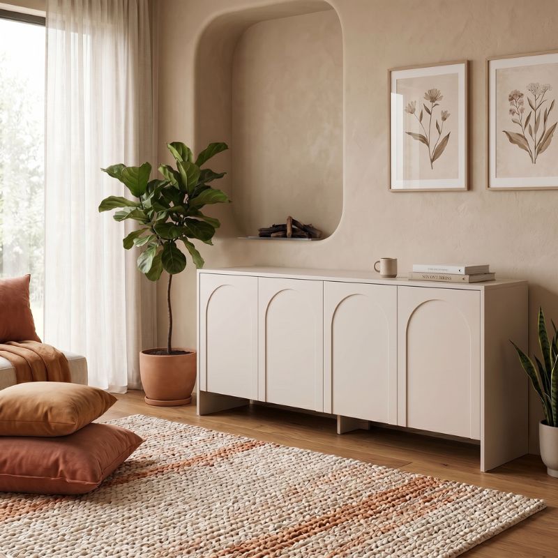 Μπουφές Aurelia Χρώμα Κρεμ 180x45x80