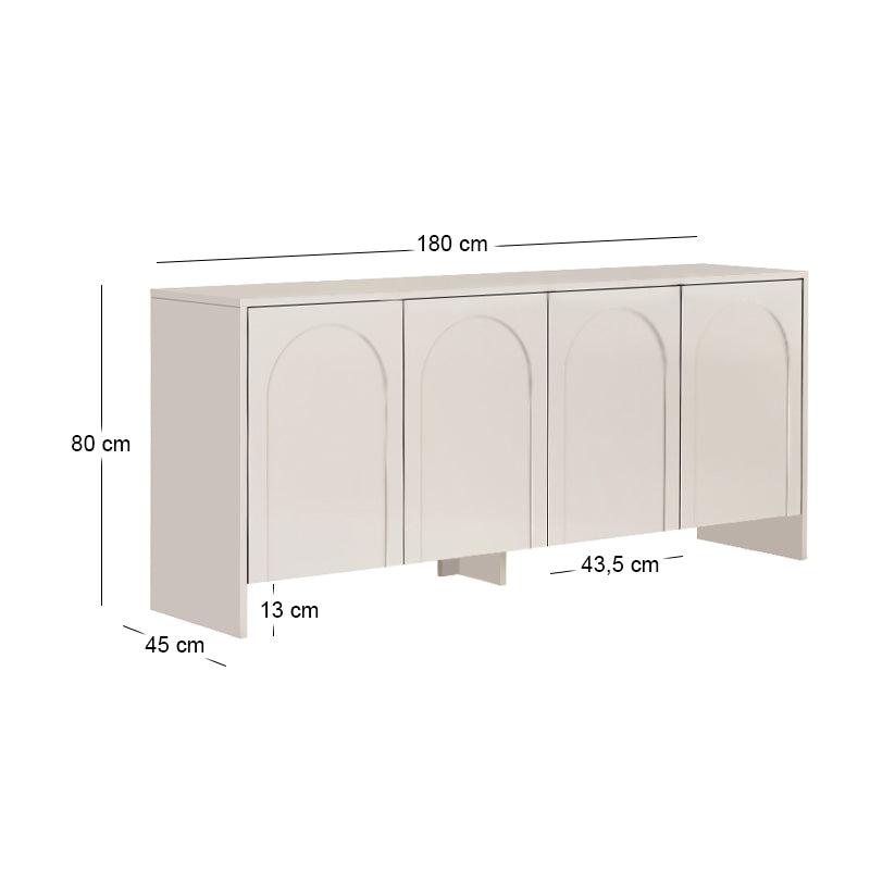 Μπουφές Aurelia Χρώμα Κρεμ 180x45x80