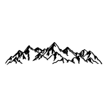 Διακοσμητικό Τοίχου Mountain Μεταλλικό Χρώμα Μαύρο 62x14εκ