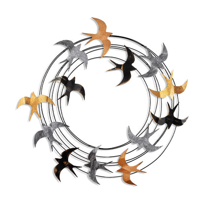 Διακοσμητικό Τοίχου Spiral Flock Μεταλλικό Χρώμα Μαύρο - Bronze - Ασημί 87x87εκ