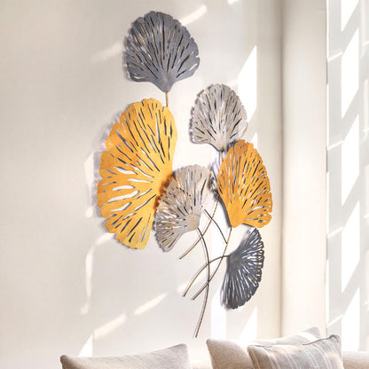 Διακοσμητικό Τοίχου Metal Flower Μεταλλικό Χρώμα Bronze - Ασημί 75x100εκ