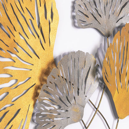 Διακοσμητικό Τοίχου Metal Flower Μεταλλικό Χρώμα Bronze - Ασημί 75x100εκ