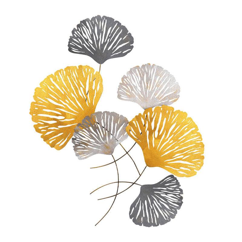 Διακοσμητικό Τοίχου Metal Flower Μεταλλικό Χρώμα Bronze - Ασημί 75x100εκ