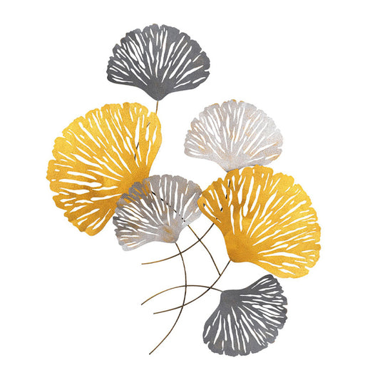 Διακοσμητικό Τοίχου Metal Flower Μεταλλικό Χρώμα Bronze - Ασημί 75x100εκ