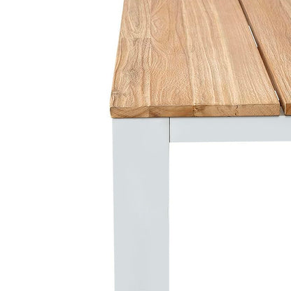 Τραπέζι Κήπου Poseidon Μέταλλο - Ξύλο Χρώμα Λευκό - Φυσικό 180X92X75