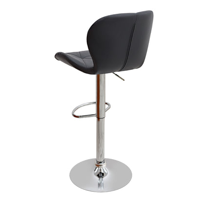 Σκαμπό Μπαρ Dolores με Ρυθμιζόμενο Ύψος PU Μαύρο - Βάση Χρωμίου 45,5x38x89/109