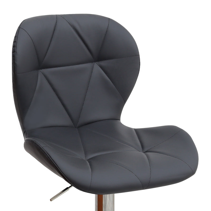 Σκαμπό Μπαρ Dolores με Ρυθμιζόμενο Ύψος PU Μαύρο - Βάση Χρωμίου 45,5x38x89/109