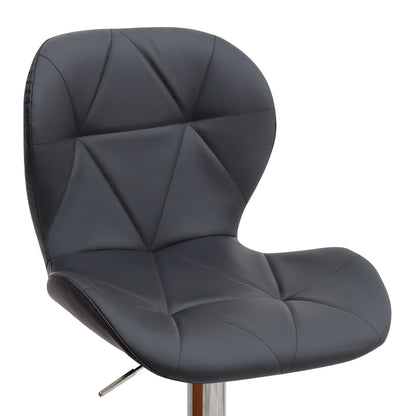 Σκαμπό Μπαρ Dolores με Ρυθμιζόμενο Ύψος PU Μαύρο - Βάση Χρωμίου 45,5x38x89/109