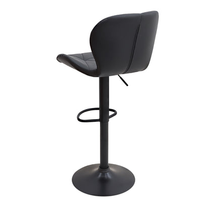 Σκαμπό Μπαρ Dolores με Ρυθμιζόμενο Ύψος PU Μαύρο - Βάση Μαύρο Ματ 45,5x38x89/109