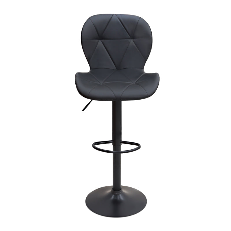 Σκαμπό Μπαρ Dolores με Ρυθμιζόμενο Ύψος PU Μαύρο - Βάση Μαύρο Ματ 45,5x38x89/109