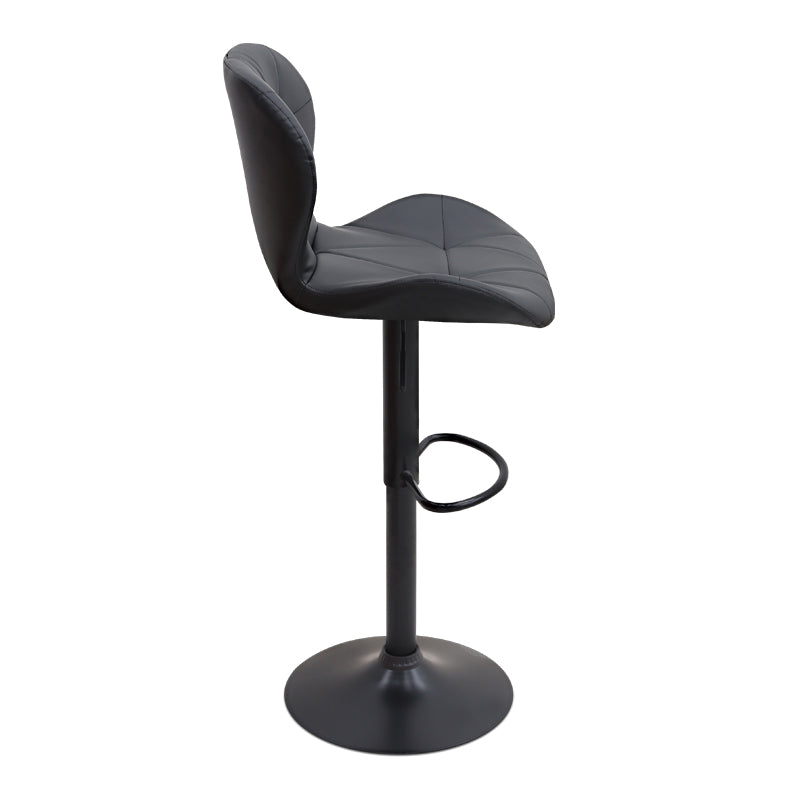 Σκαμπό Μπαρ Dolores με Ρυθμιζόμενο Ύψος PU Μαύρο - Βάση Μαύρο Ματ 45,5x38x89/109