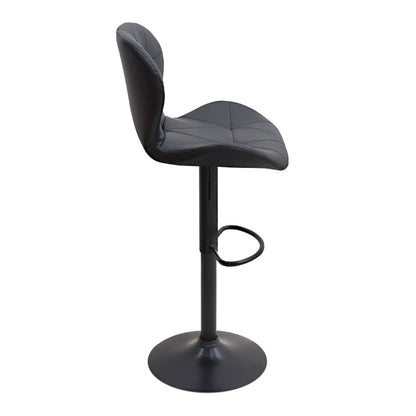 Σκαμπό Μπαρ Dolores με Ρυθμιζόμενο Ύψος PU Μαύρο - Βάση Μαύρο Ματ 45,5x38x89/109