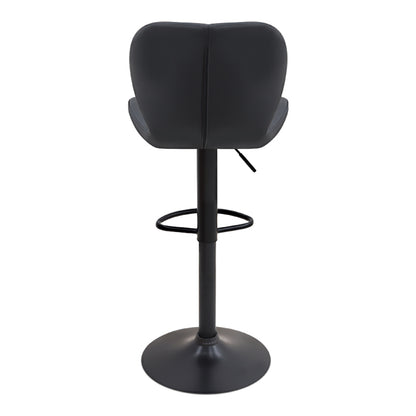 Σκαμπό Μπαρ Dolores με Ρυθμιζόμενο Ύψος PU Μαύρο - Βάση Μαύρο Ματ 45,5x38x89/109