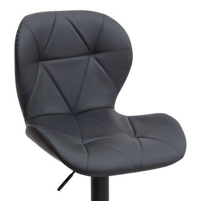 Σκαμπό Μπαρ Dolores με Ρυθμιζόμενο Ύψος PU Μαύρο - Βάση Μαύρο Ματ 45,5x38x89/109