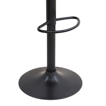 Σκαμπό Μπαρ Dolores με Ρυθμιζόμενο Ύψος PU Μαύρο - Βάση Μαύρο Ματ 45,5x38x89/109