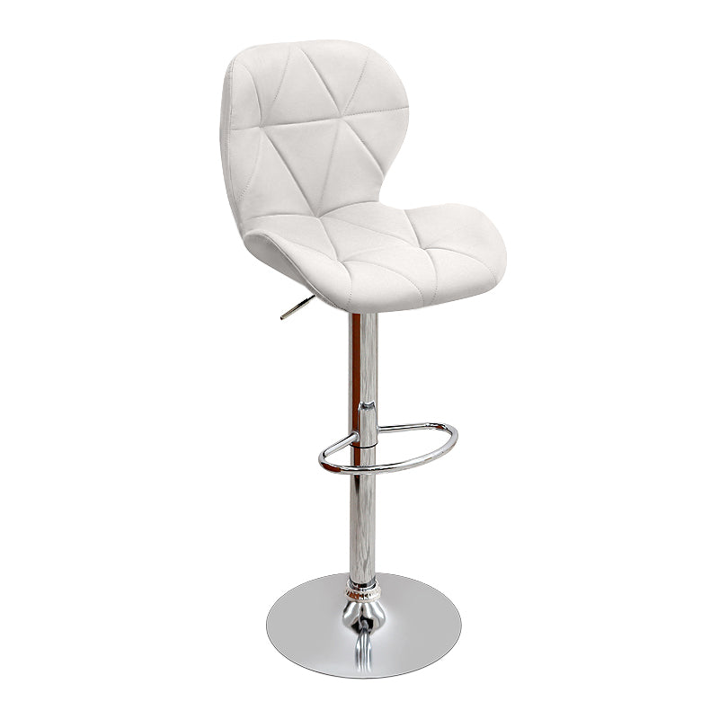 Σκαμπό Μπαρ Dolores με Ρυθμιζόμενο Ύψος PU Λευκό - Βάση Χρωμίου 45,5x38x89/109