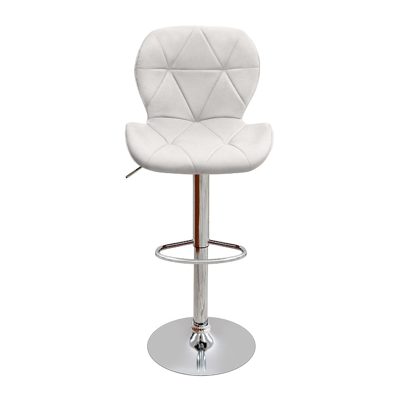 Σκαμπό Μπαρ Dolores με Ρυθμιζόμενο Ύψος PU Λευκό - Βάση Χρωμίου 45,5x38x89/109