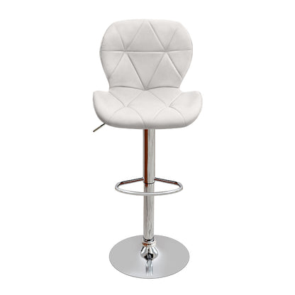 Σκαμπό Μπαρ Dolores με Ρυθμιζόμενο Ύψος PU Λευκό - Βάση Χρωμίου 45,5x38x89/109