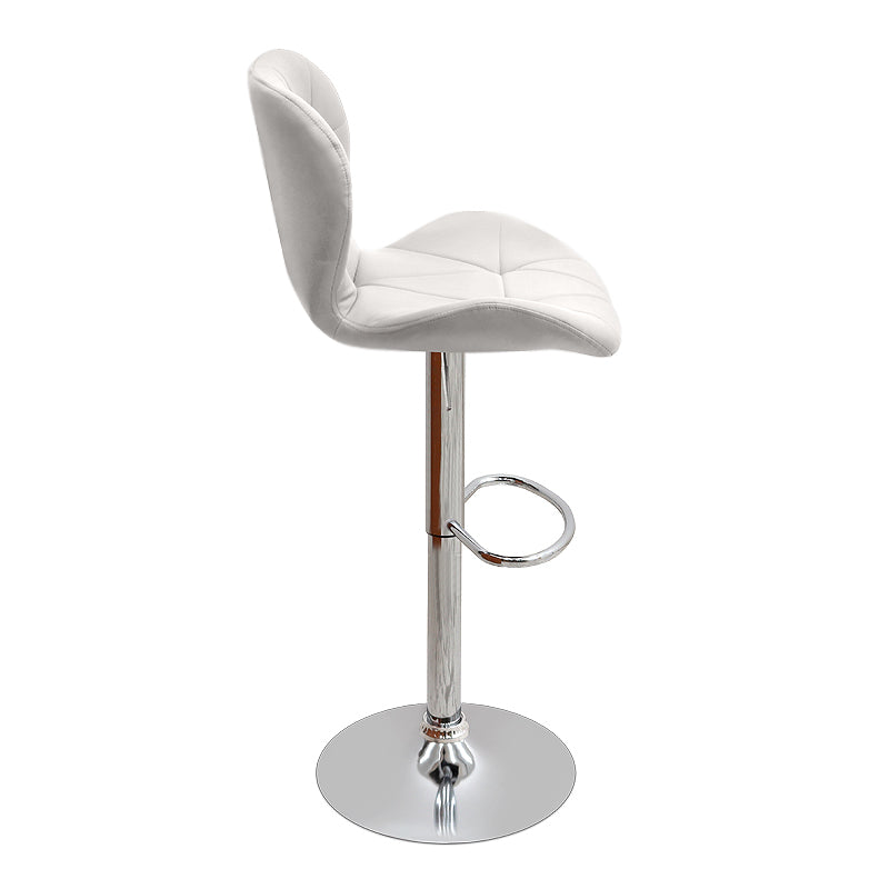 Σκαμπό Μπαρ Dolores με Ρυθμιζόμενο Ύψος PU Λευκό - Βάση Χρωμίου 45,5x38x89/109