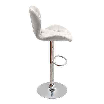 Σκαμπό Μπαρ Dolores με Ρυθμιζόμενο Ύψος PU Λευκό - Βάση Χρωμίου 45,5x38x89/109