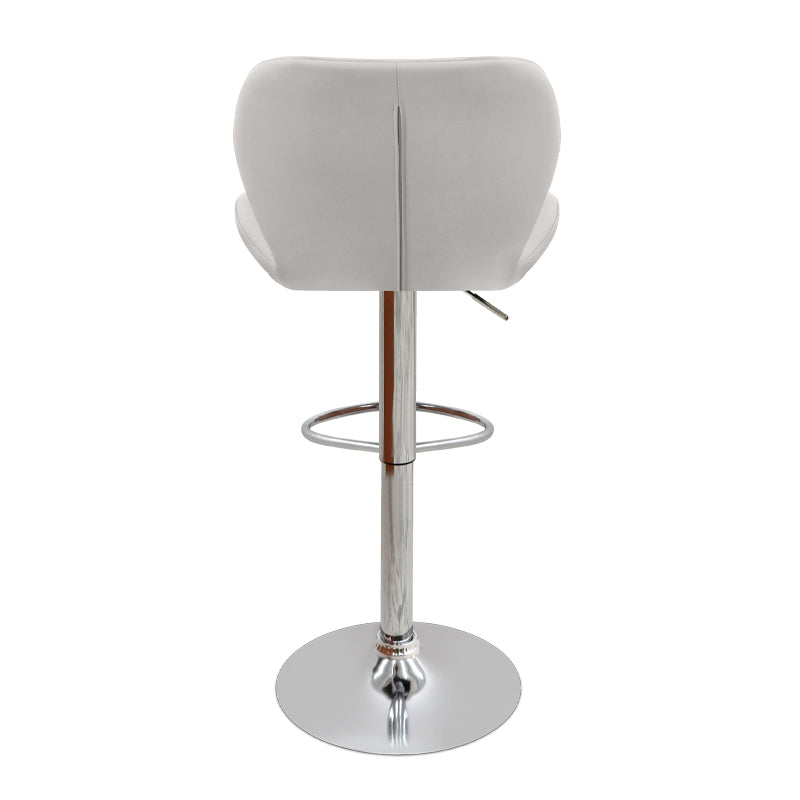 Σκαμπό Μπαρ Dolores με Ρυθμιζόμενο Ύψος PU Λευκό - Βάση Χρωμίου 45,5x38x89/109