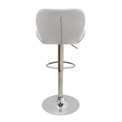 Σκαμπό Μπαρ Dolores με Ρυθμιζόμενο Ύψος PU Λευκό - Βάση Χρωμίου 45,5x38x89/109