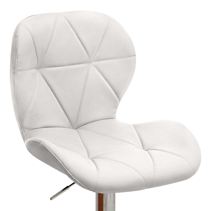 Σκαμπό Μπαρ Dolores με Ρυθμιζόμενο Ύψος PU Λευκό - Βάση Χρωμίου 45,5x38x89/109