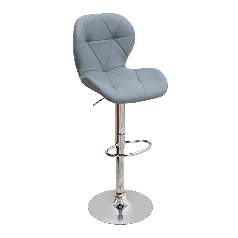 Σκαμπό Μπαρ Dolores με Ρυθμιζόμενο Ύψος PU Γκρι - Βάση Χρωμίου 45,5x38x89/109