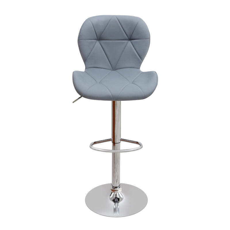 Σκαμπό Μπαρ Dolores με Ρυθμιζόμενο Ύψος PU Γκρι - Βάση Χρωμίου 45,5x38x89/109