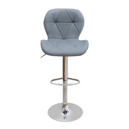 Σκαμπό Μπαρ Dolores με Ρυθμιζόμενο Ύψος PU Γκρι - Βάση Χρωμίου 45,5x38x89/109